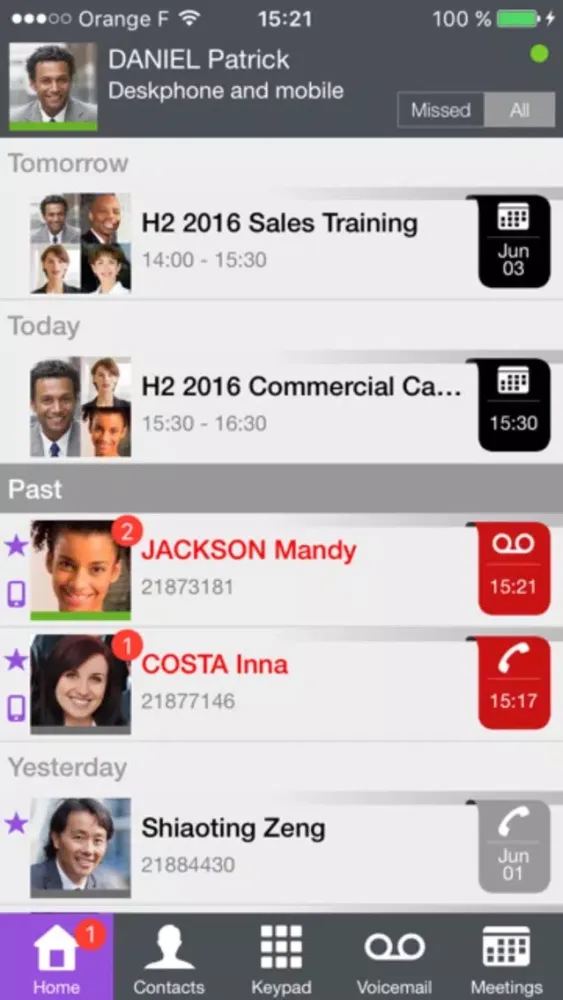 OpenTouch Conversation Screenshots